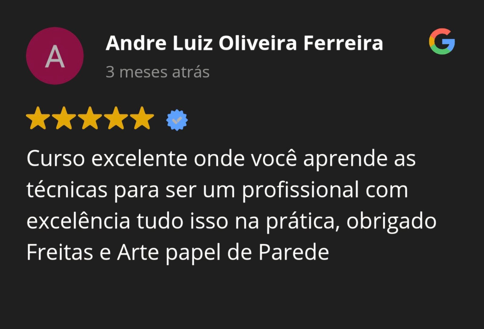 Curso de Instalação de Papel de parede Depoimento Aluno André Luiz